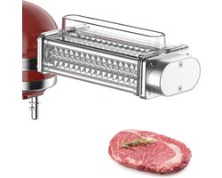 Vleesmalser Accessoire voor KitchenAid – Meat Tenderizer Opzetstuk – Roestvrij Staal – Geschikt voor Alle KitchenAid Standmixers