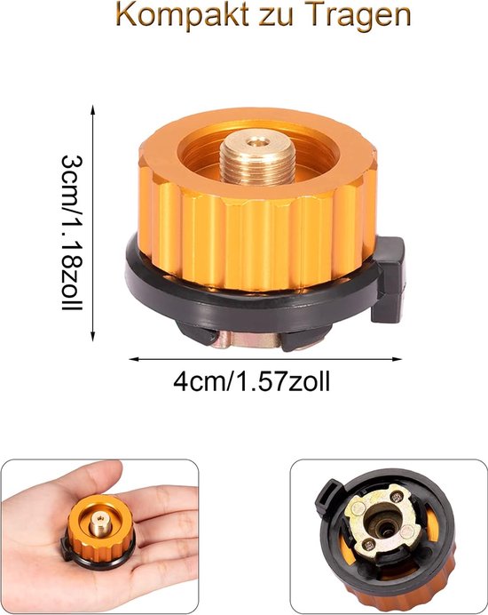 2 stuks Camping Stove Connector Gas Bottle Adapter Split Type Furnace Converter voor Butaan Canister naar Schroef Gas Cartridge van Merkloos — afbeelding 5