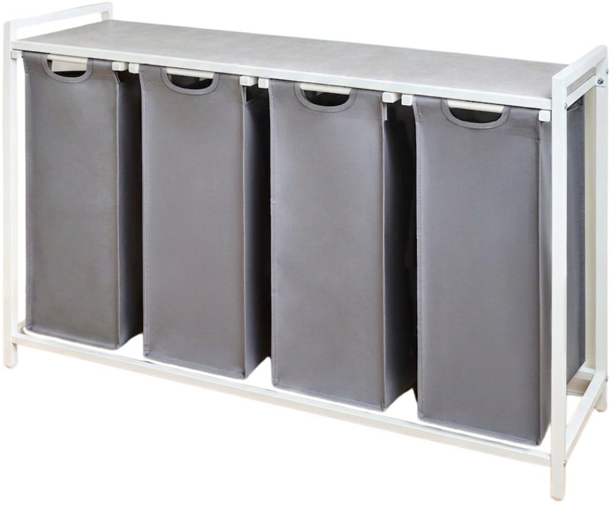 KAD® Wasmand - Wasmand 4 Vakken - Wassorteerder - Crème - 73cm x 111cm x 36cm