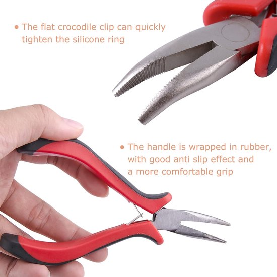 Dailygoody - Micro ring needle pliers - Professionele haarverlengingstangen - Voor bevestigen en verwijderen - Duurzaam gereedschap - Precisie en gebr... — afbeelding 2