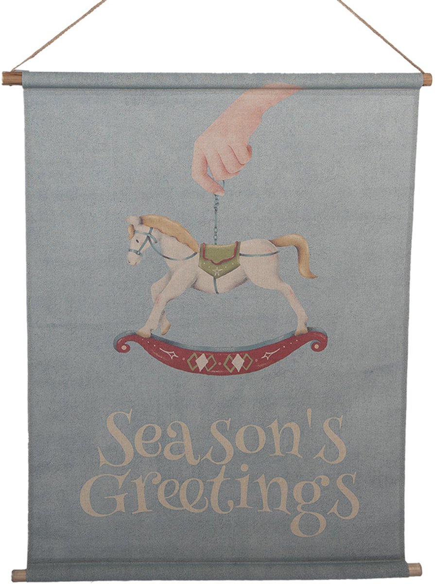 Clayre & Eef Wandkleed 76x3x97 cm Blauw Textiel