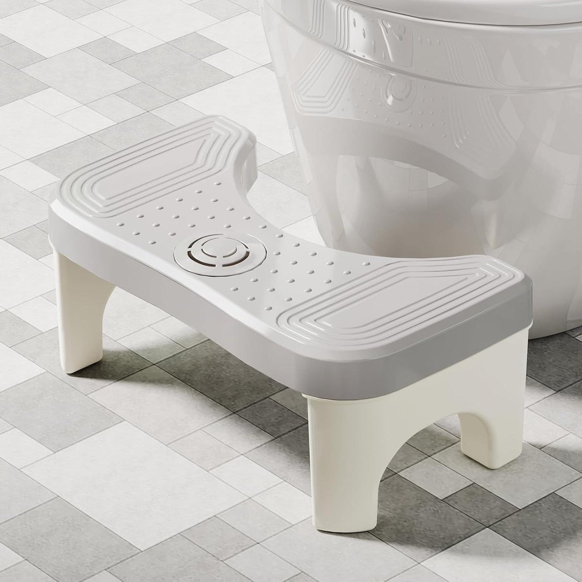 Toiletkruk Volwassenen - Opstapkruk Toilet - Beter Poepen - Ergonomisch Ontwerp - L15.7xW8.3xH6.7 inch - Grijs