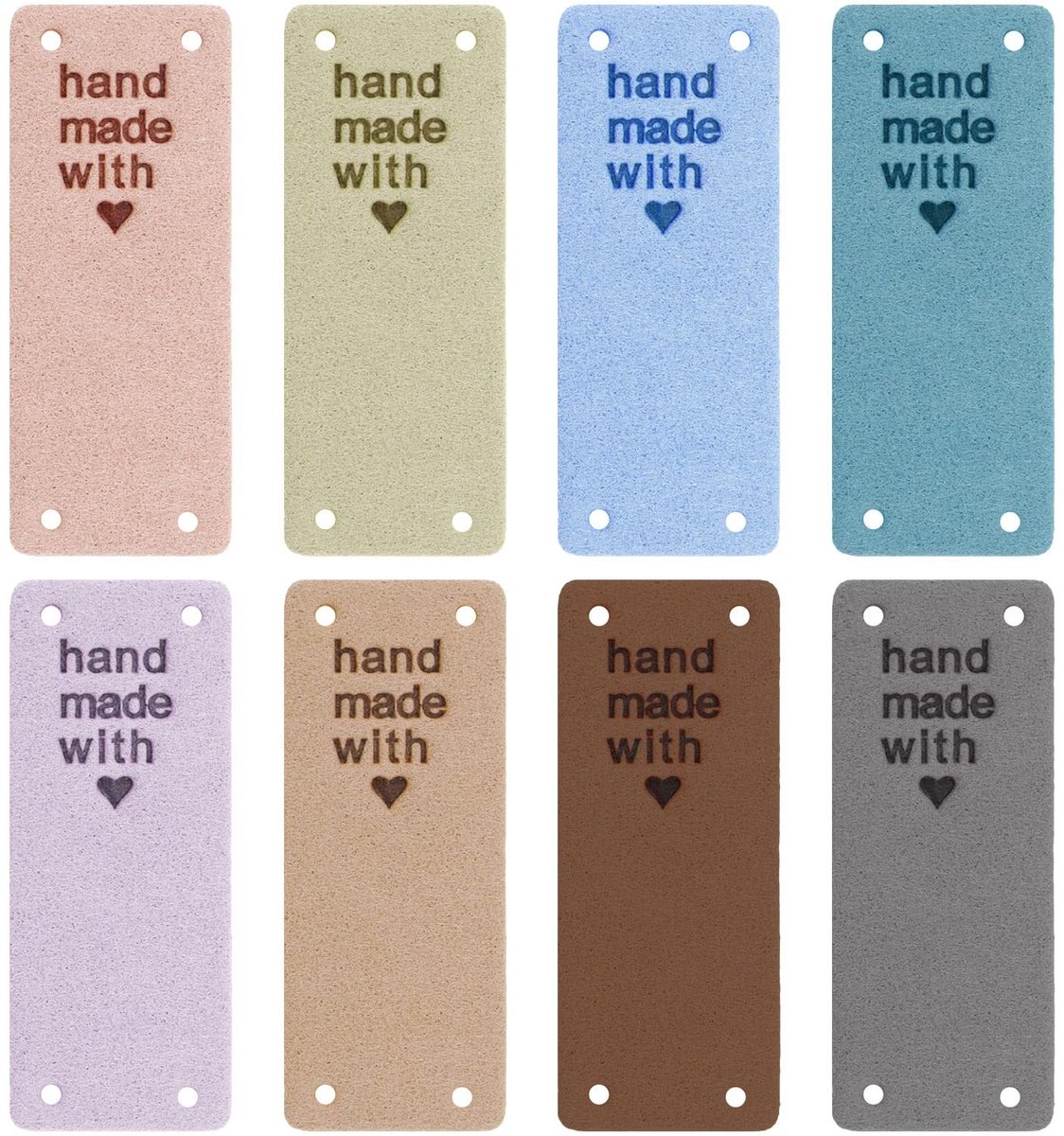 Allecto - Handgemaakte Etiketten - Lederen Tags - 40 Stuks - Veelkleurig - DIY Craft Decoratie - Handgemaakt met Liefde - Geschikt voor Kleding