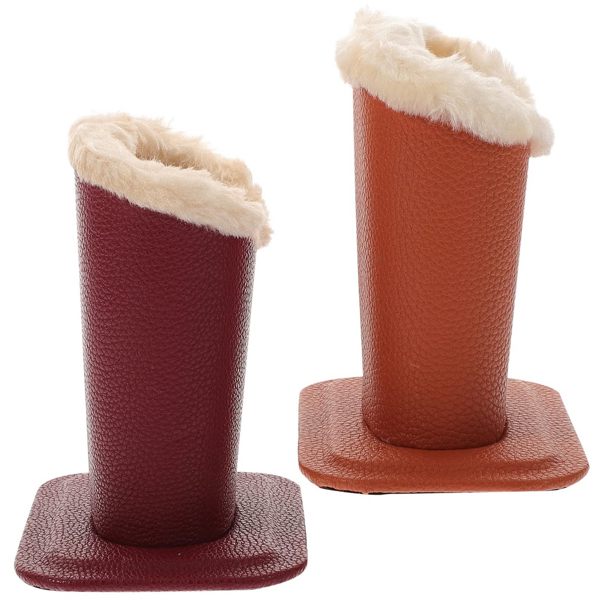 Allecto - Brilhouder - Pluche Gevoerde PU Lederen Stand Case - Magnetische Base - Decoratief - 2Pcs Brillen Houder - Geschikt voor Thuisgebruik - C...