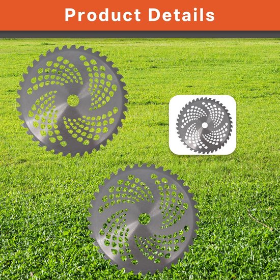 Grasmaaierbladen - 40-tands aluminium zaagbladen - Grasmaaieraccessoires - Tuingereedschap - Geschikt voor onkruid wieden - Kleine struiken - Zilver - 255 mm - 25 mm boring — afbeelding 4