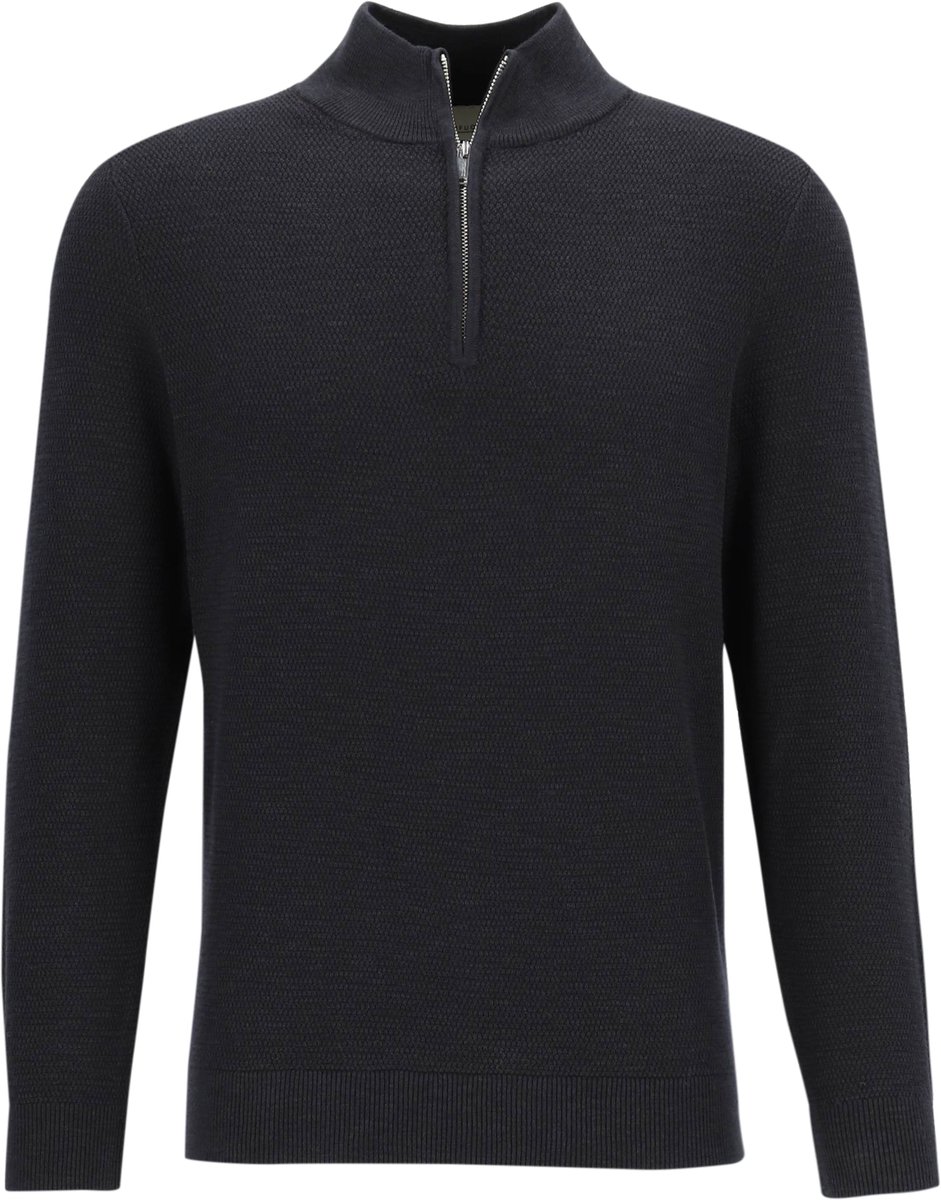 Profuomo Half Zip Pullover Structure Navy - Maat XXL - Heren - Pullovers