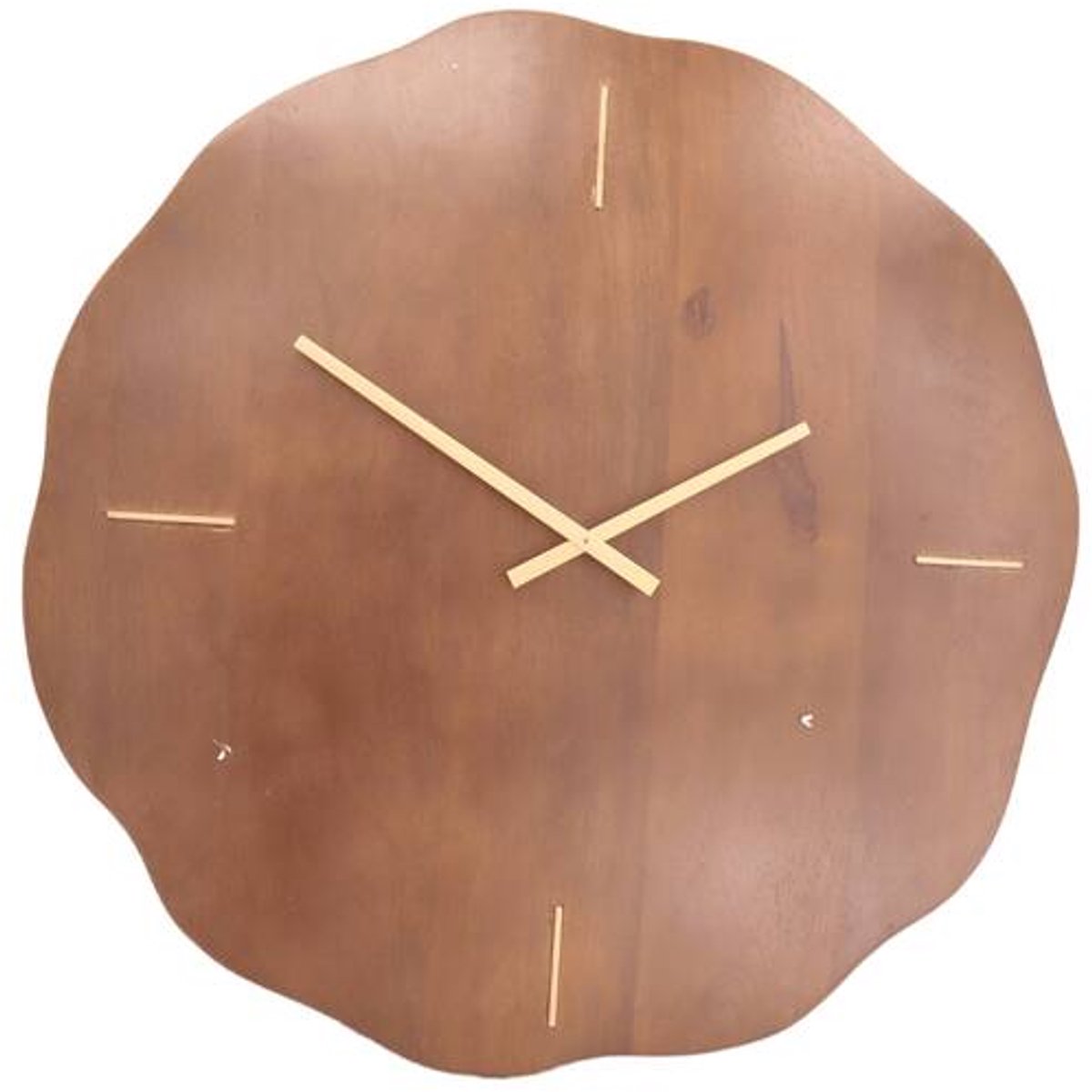 Wandklok mangohout donkerbruin – 66 cm rond | Cozy Ibiza