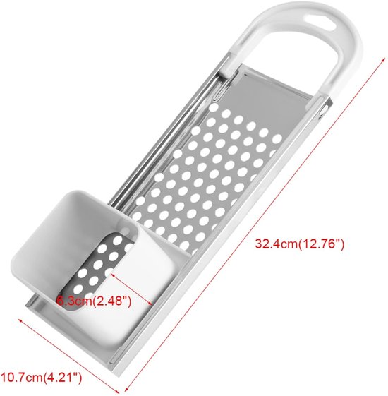 Allecto - Spaetzle-maker - Eenvoudige noodle-maker - Roestvrij staal - Comfortabele handgreep - Keukenrasp - Geschikt voor pasta - 32,4 x 10,7 x 6,... — afbeelding 2