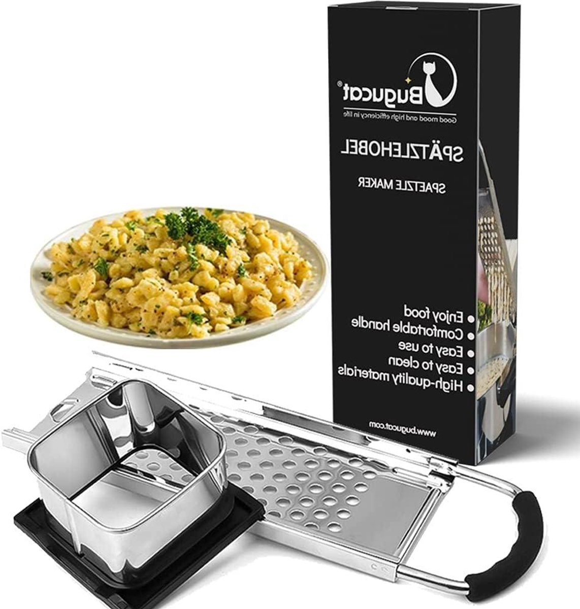 Spätzle Maker - Spätzle Pers Spätzle Zeef - Zelf Pasta Maken - Roestvrij Staal - Vaatwasmachinebestendig - Zilver Zwart