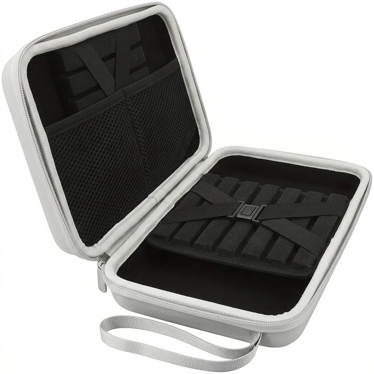 Witte dart case voor 12 dartpijlen - EVA harde schaal dart etui met opbergruimte voor dartpunten, shafts en flights - draagbare dart organizer met rits voor bescherming - dart accessoires voor heren en dames