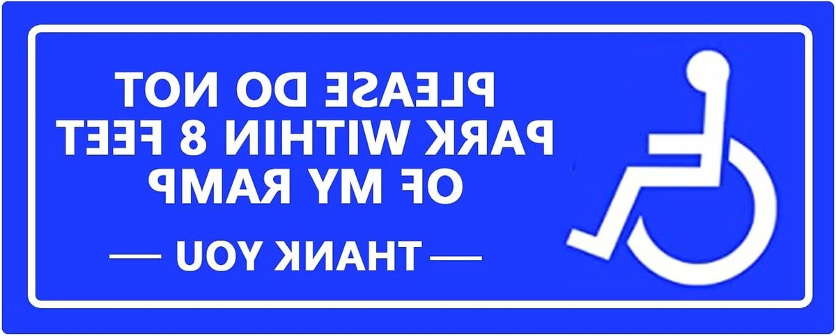 Parkeerstickers voor gehandicapten, houd 2,4 meter afstand, 25 x 10 cm, 6 stuks per verpakking