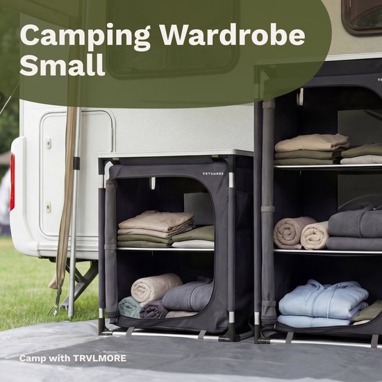 TRVLMORE Campingkast - Campingkeuken - 70KG Draagvermogen - Aluminium Frame - Inklapbaar - Incl. Draagtas - 50x60x72CM - Grijs van Merkloos — afbeelding 2