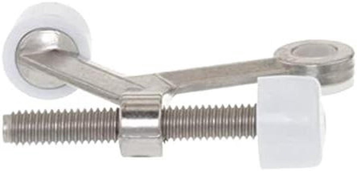 Scharnierpen Deurstopper - Deurhouder Bumper - Bescherming Deur - Zelfinstellend Kussen - 53 mm - Zilver Wit