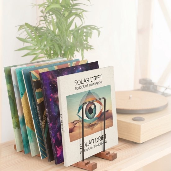 Purepeak LP Opbergsysteem Geschikt voor 30 LP's - LP Opbergrek - Vinyl Houder - Platen Standaard - Verstelbaar Rek - Hout - Metaal — afbeelding 4