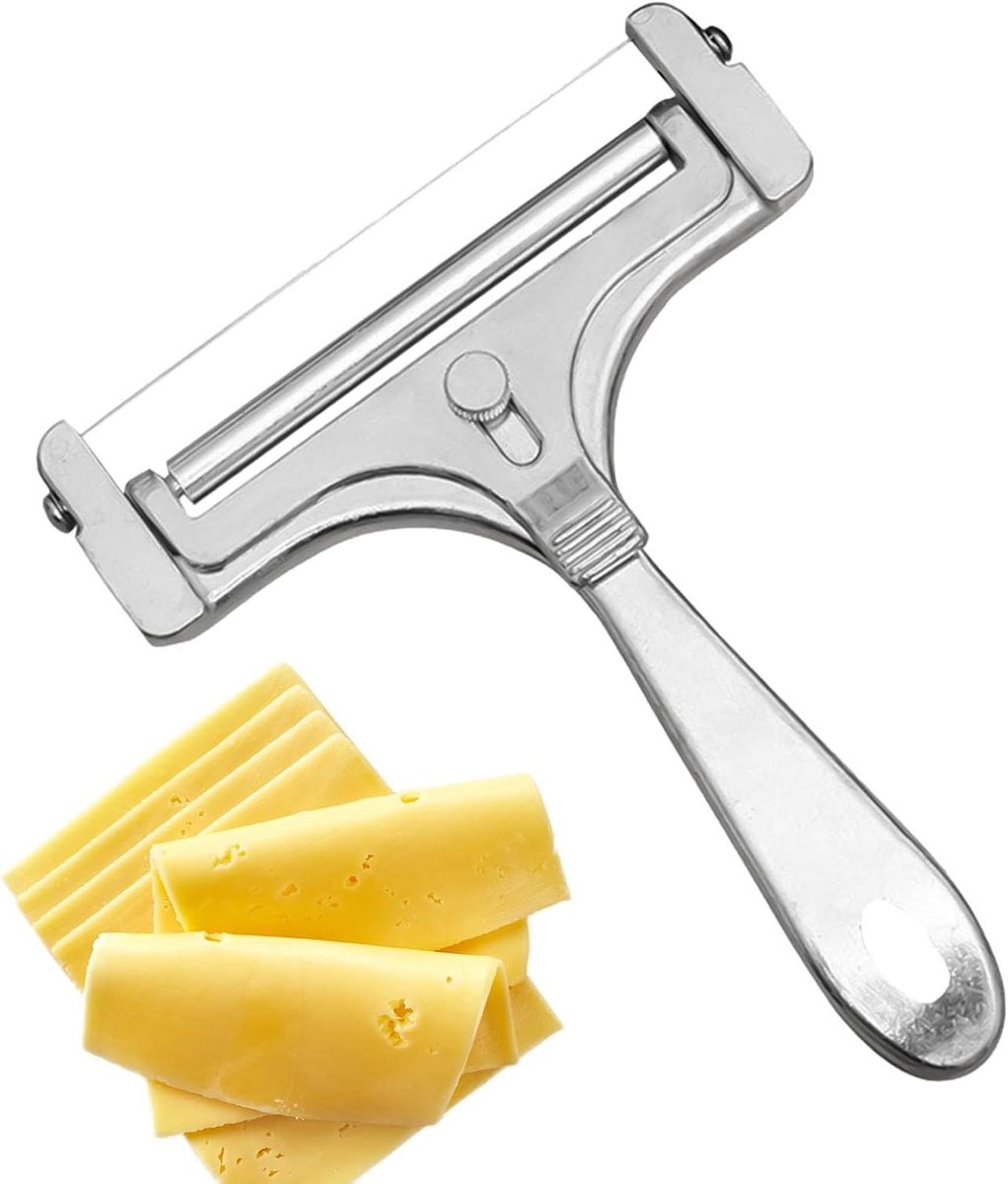 Kaassnijder - Kaasplakker - Kaas Snijden - Instelbare Dikte - 14.6 cm - Zilver
