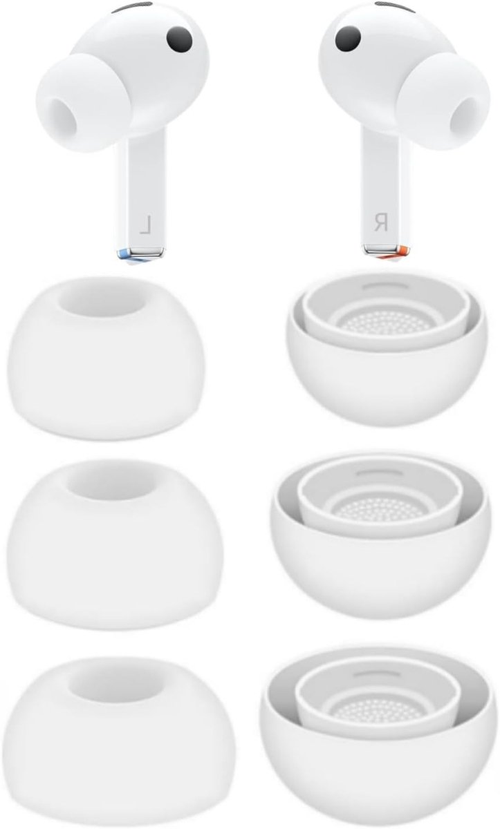 Draadloze Oordopjes met Oplaadcase - Wasbare Silicone Earbuds met Geluidsisolatie - S/M/L Maten, Wit