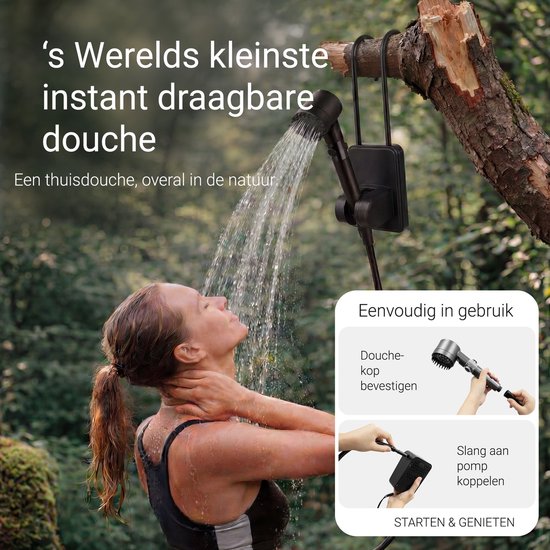 Oplaadbare Camping douche met 2 waterfilters - 24x douchebeurten - 3 Standen (Mist, Normaal, Vol) - Buitendouche voor kamperen, honden, auto, fiets en camper - FLOAT Campingdouche Oasis — afbeelding 5