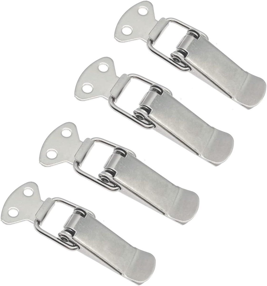 Veerbelaste Tuimelvergrendeling - Gereedschapskist Sluiting - Kasten Beveiligen - Stevig Gelegeerd Metaal - 56 mm x 24 mm - Zilver