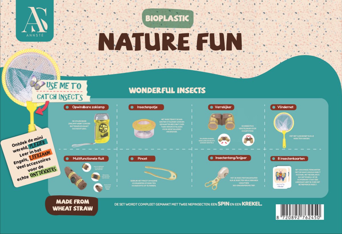 ANNSTÉ Insectenpotje - met Vergrootglas Kinderen - Insecten Speelgoed - Educatief Speelgoed - Insecten Explorer - Insectenloep - Ontdekken - Insectenkijker - Loeppotje - Buitenspeelgoed - Bioplastic - 10 Delige Set — afbeelding 10