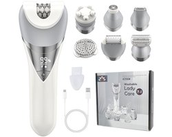 Elektrische dames-epilator, 2-in-1 voor gezicht, kin, armen, benen, oksel, bikinilijn-trimmer, scheer- en epilateerfunctie, brede kop voor snel epileren, nat en droog scheren, 2 snelheden