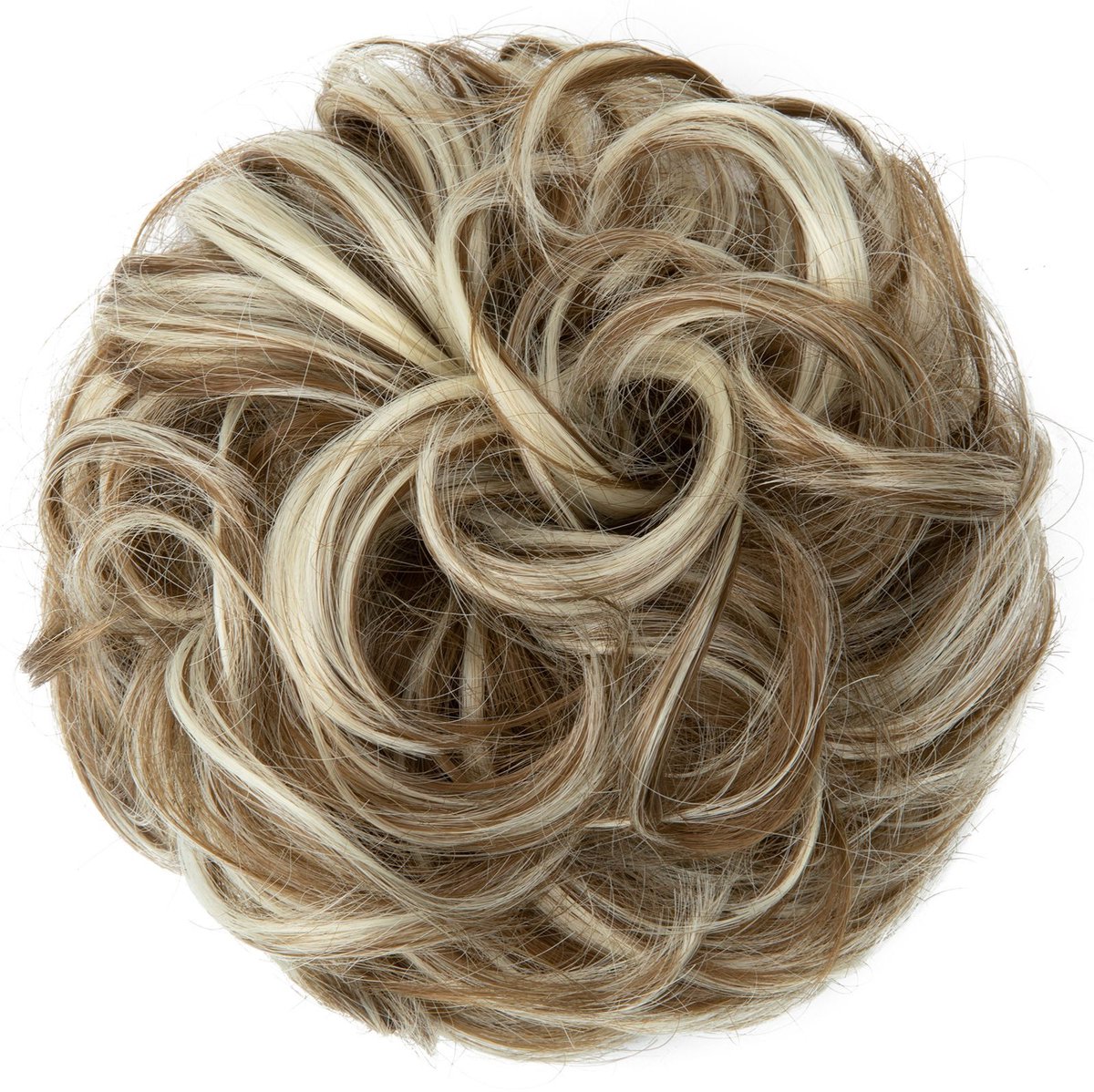 Dikke knot, gemaakt van synthetisch haarstukje met elastische haarextensies.