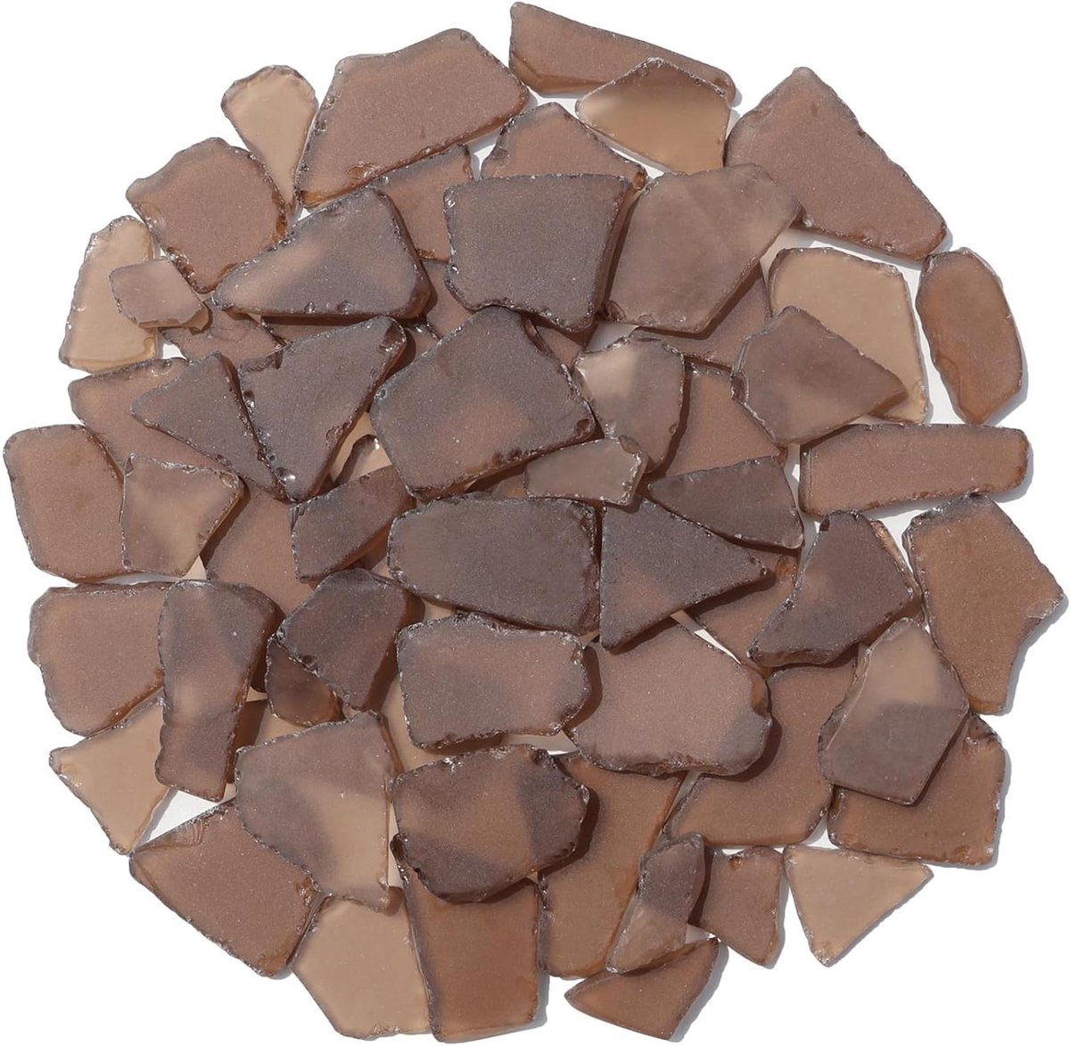 Zeeglas voor knutselen - Glasstukken Decoratieglas - Ambachtelijke Decoratie - Gladde randen - 400 gram - Bruin