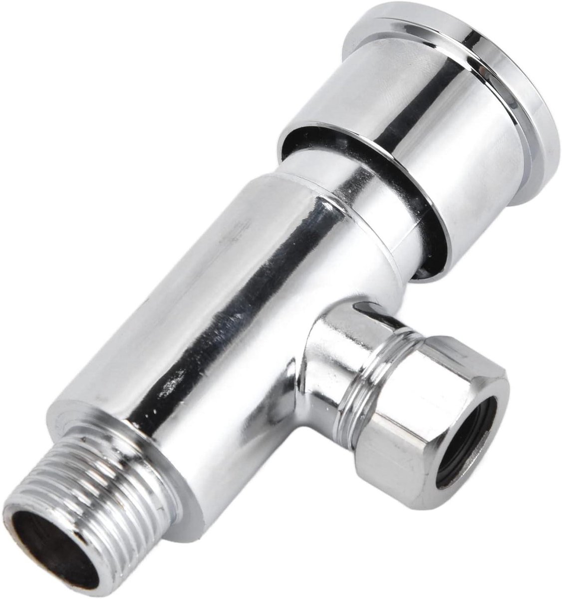 Spoelklep Toilet - Urinoir Klep - Sanitair Reparatie - Handdrukknop Bediening - G1/2 Schroefdraad - Zilver