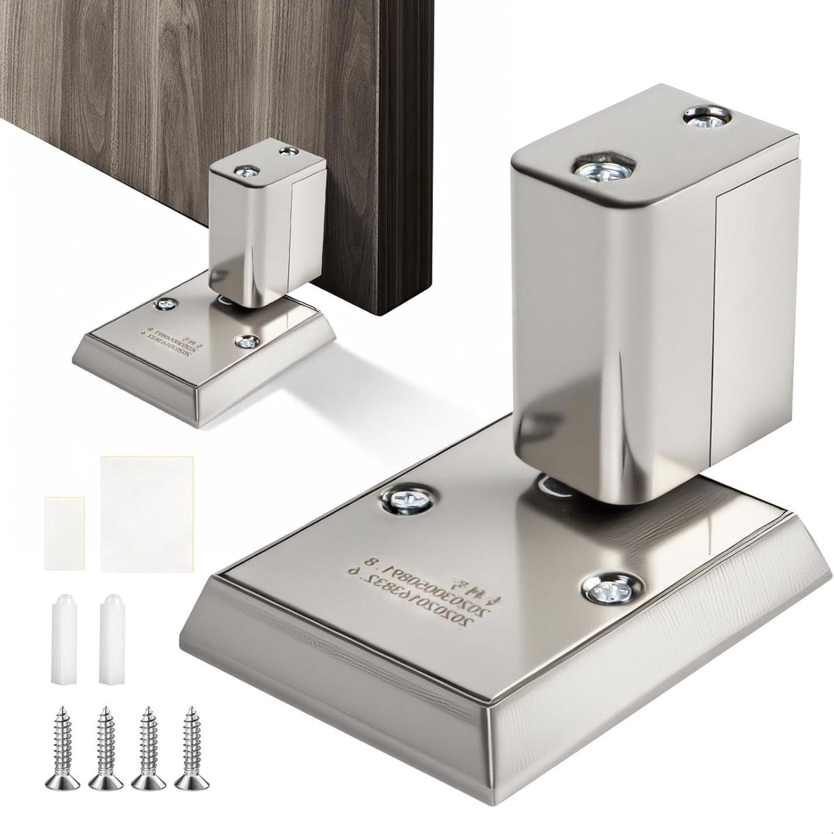 Deurstopper Vloer - Deurhouder Deurvastzetter - Deur Open Houden - Verstelbaar Mechanisme - 10x5x5 cm - Zilver