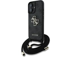 Guess 4G Serie - Zwart Etui - Crossbody Koord - iPhone 16 Plus