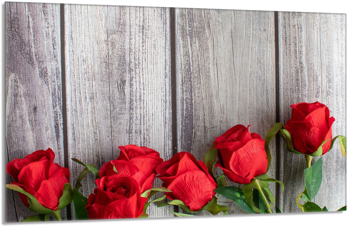 TMK ArtDeko - Róże Serie - Glass Protectieplaat - 80x52 cm - Voor alle type kachels