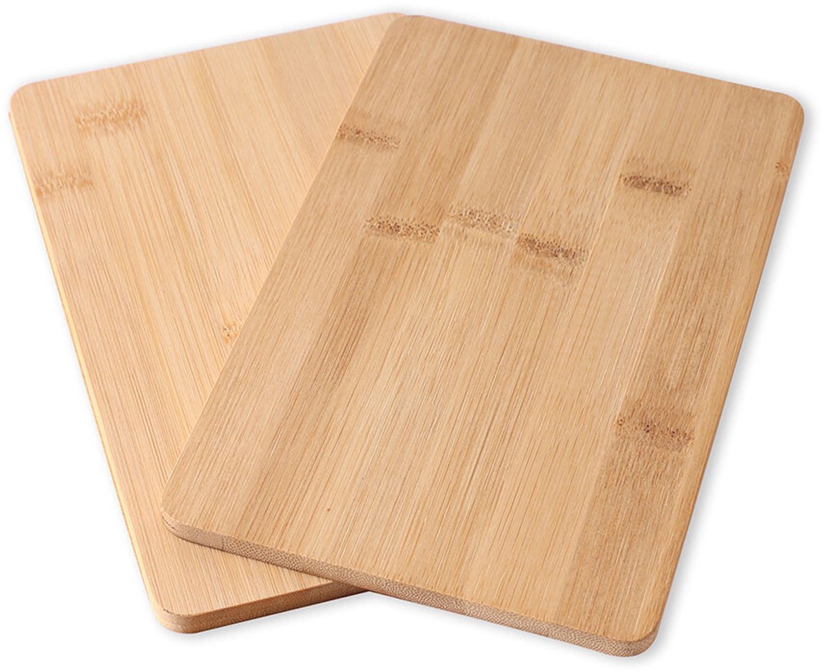 Michelino Bamboe Snijplank Set 2 Stuks – Snijplank – Broodplank – Serveerplank – Houten Snijplanken – FSC® Bamboe – Keuken Plank – 22x14 cm – Compact