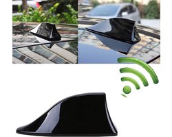Haaienvin-Antenne Voor Auto,Universele Videoantennes Auto Antenne met AM/FM -radiosignaal met waterdichte zelfklevende basis voor auto SUV-vrachtwagen (zwart)
