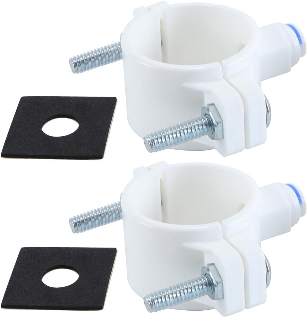 Afvoerzadelklepklem 1/4" snelkoppeling slangadapter voor waterfilters - Set van 2 voor optimale waterfiltratie en installatiegemak