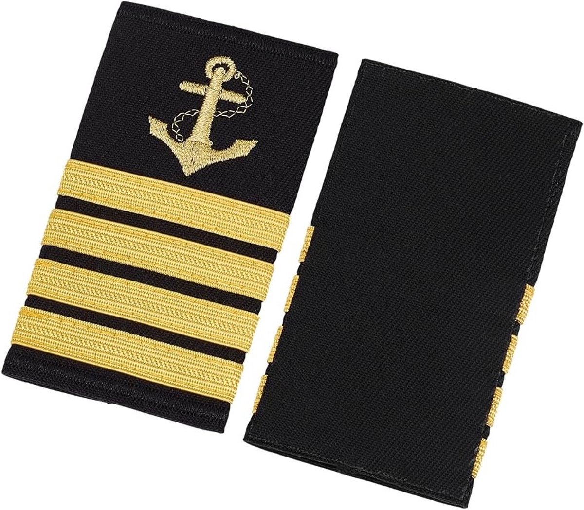 Navy Captain Carriers, 52 x 90 mm, Zwarte Polyester Schouderbanden voor Halloween, Kerst, Cosplay en Theatervoorstellingen - Perfecte Accessoires voor Kostuums en Feestjes
