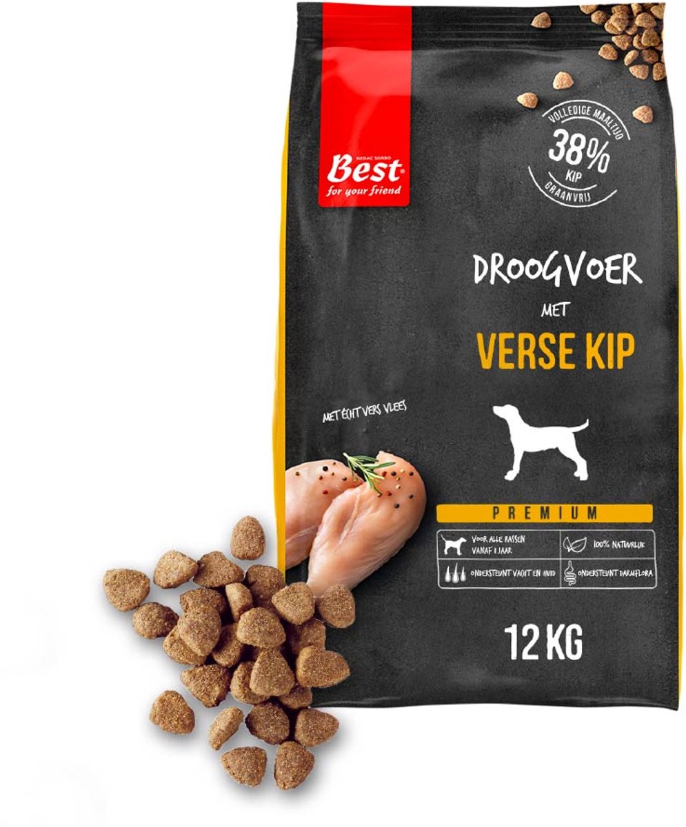 Rosewood Best for your friend by hondenbrokken kip 12 kg - hondenvoer - tarwevrij - 38% verse kip