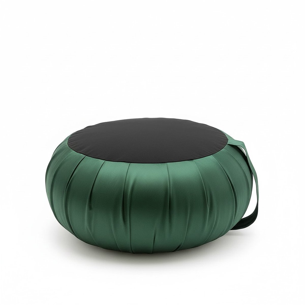 Zafu meditatiekussen rond 35 cm – hard & stevig kapok – yoga kussen / meditatiekussen – Forest groen – met draaglus