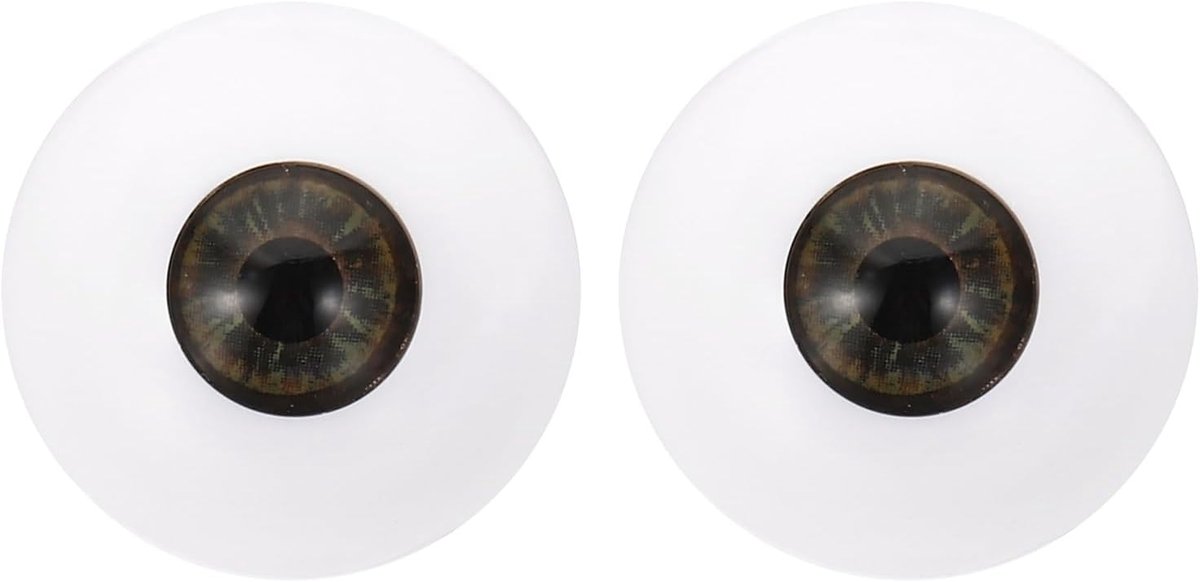 Killogood Twee veiligheidsoogjes van 30 mm - realistische acryl oogbollen/plastic halve oogbollen - geschikt voor maskers - Halloween-rekwisieten en knutselpoppenogen (geelbruin).