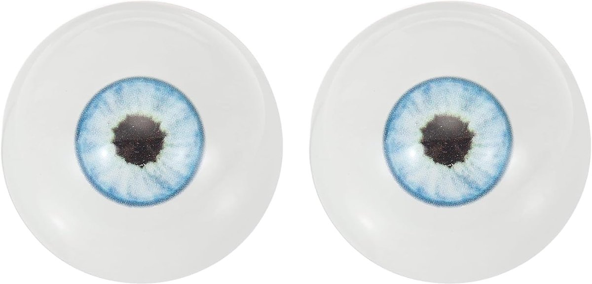 Killogood Een paar realistische acryl oogbollen - plastic halve oogbollen - 30 mm veiligheidsogen - geschikt voor maskers - Halloween-rekwisieten en knutselwerkjes (licht ijsblauw).