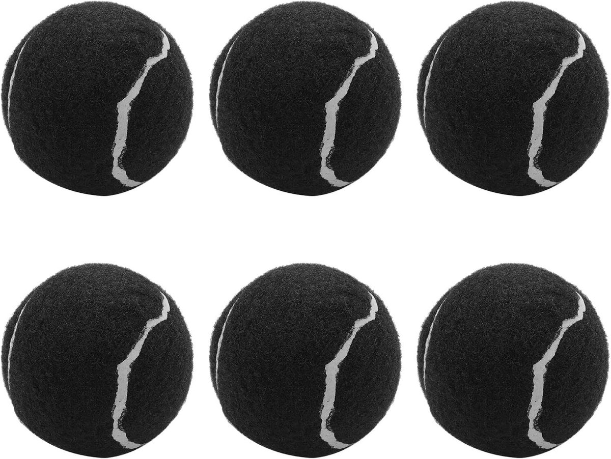 Tennisballen Set - Trainingsballen Elastisch - Beginner Oefenen - Slijtvast Materiaal - 66mm Diameter - Zwart