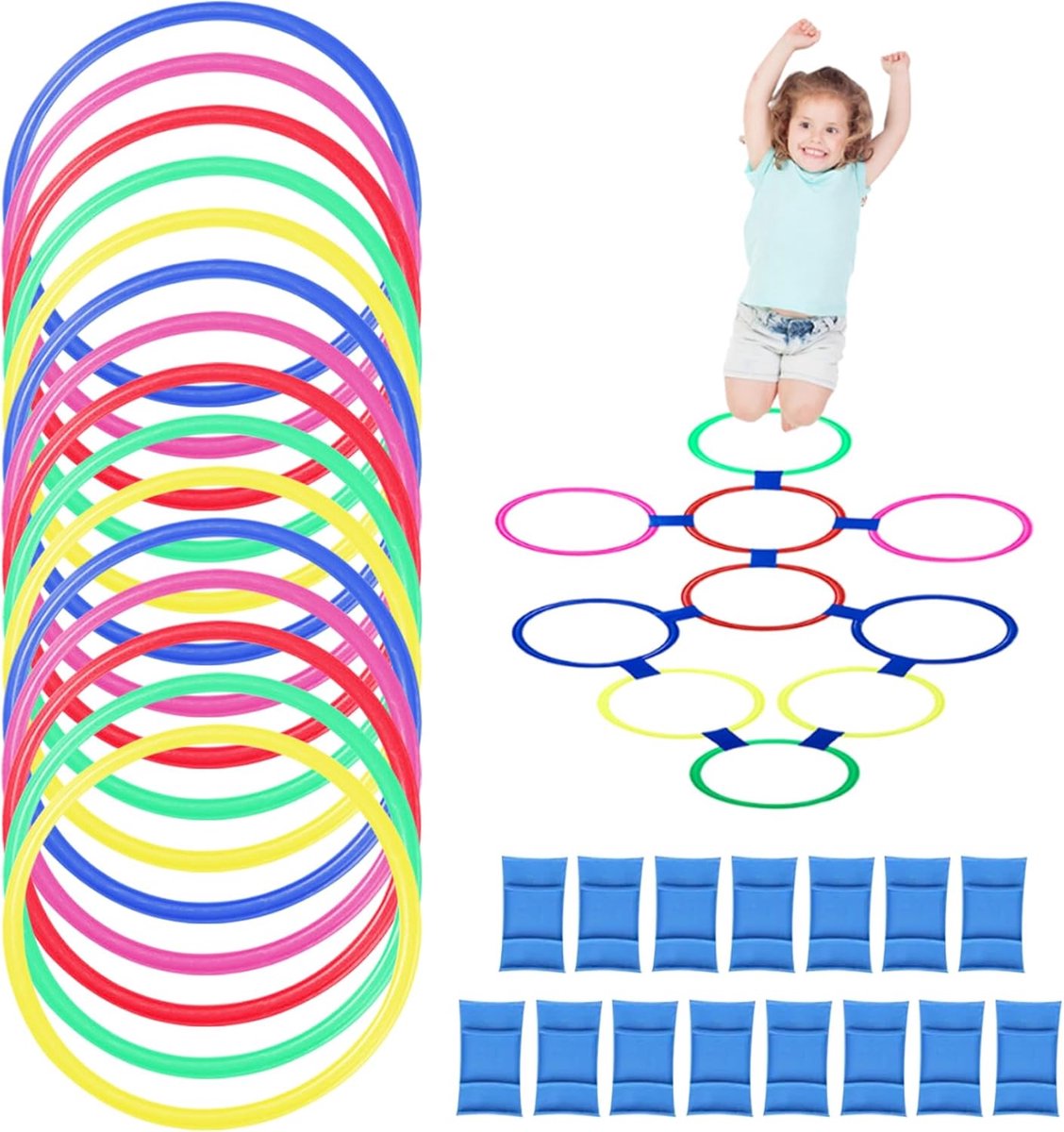 Hinkelringen Set - Buitenspeelgoed Kinderen - Actieve Spelletjes - Niet-slip Ontwerp - 35cm Diameter - Veelkleurig