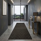 FLOORDIREKT Tapijtloper - Vloerkleed - Dundalk - Keukenloper - Rondom Geketend - Zwart - 80 x 150 cm