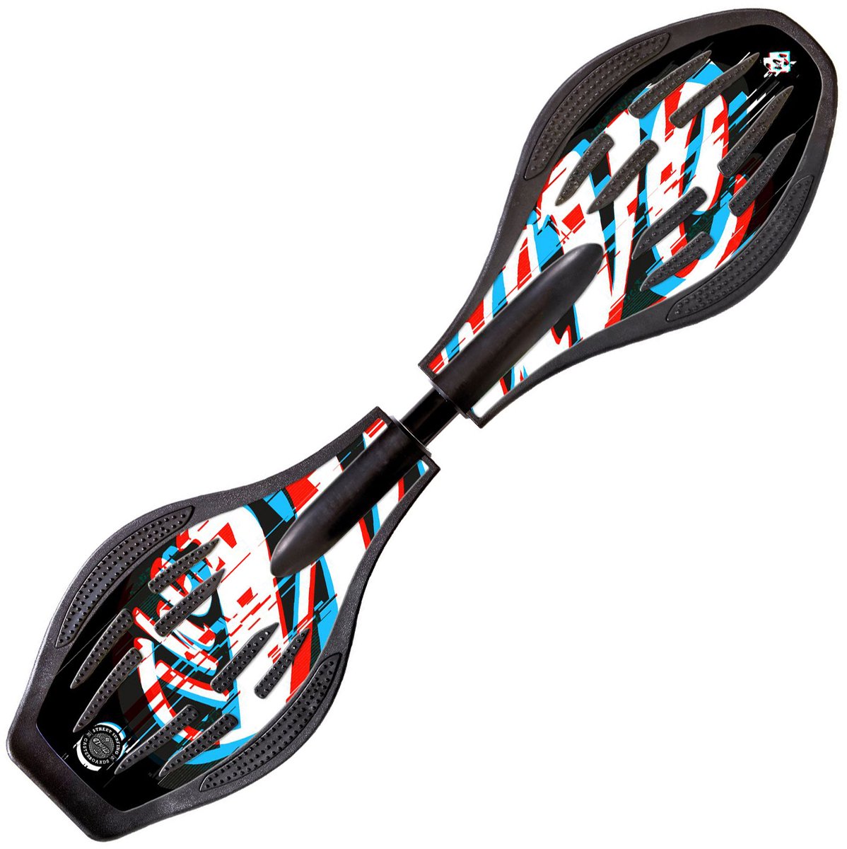 Schildkröt waveboard The Wave - Black Glitch streetsurfing skateboard. — afbeelding 10
