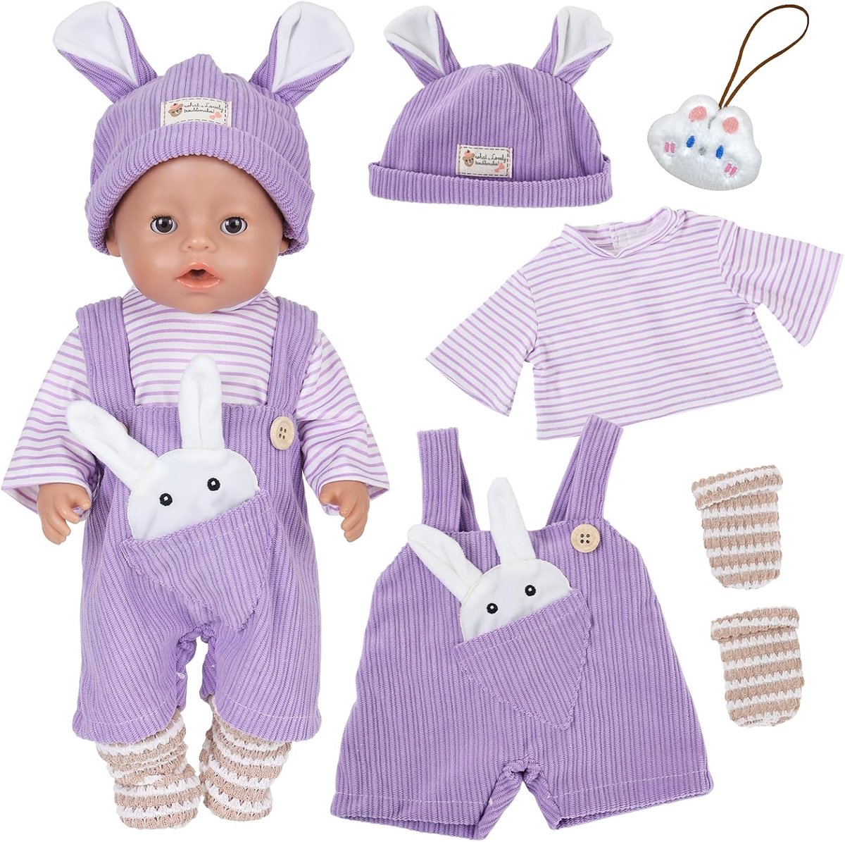 Poppenkleding 35-43 cm (paars)