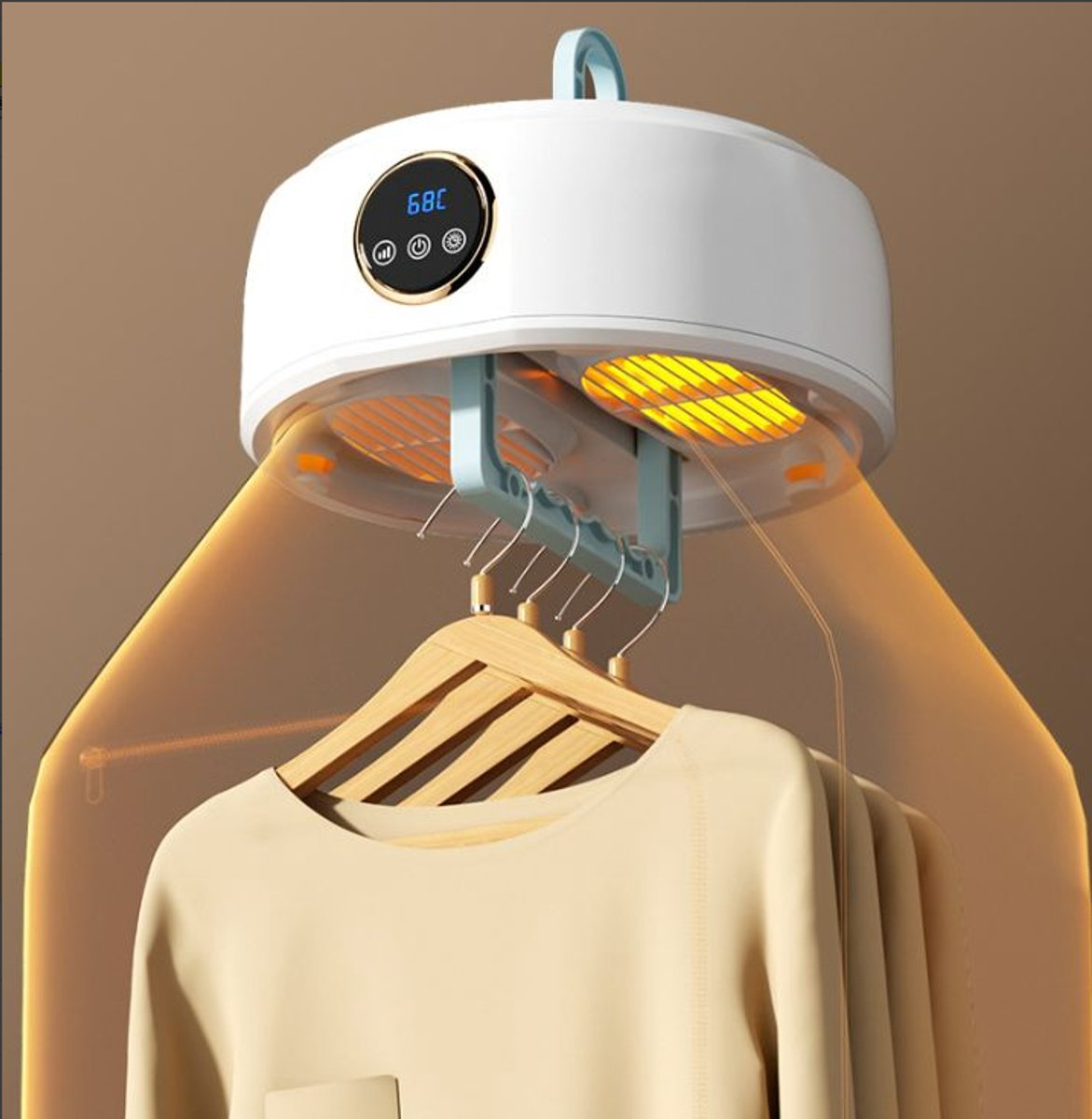 Opvouwbare Kledingdroger – Mini Draagbare Droger – UV Sterilisatie & Anti-mijt – Met Timer & Oververhitting Beveiliging – Voor Thuis & Studenten – Wit