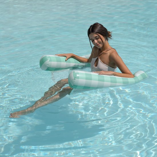 Zwemmat Volwassenen - Opblaasbare Hangmat - Ontspannen in Water - Dubbel Ventiel Snel Opblazen - 73 x 115 cm - Groen — afbeelding 4