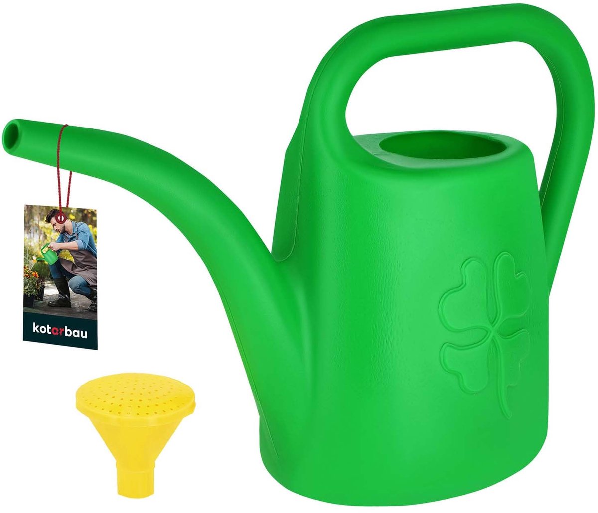 KOTARBAU® Gieter, Kunststof, 1.8 L, Groen, Plantengieter, Afneembare Broes, Voor Binnen En Buiten, Bloemengieter, Gieter voor Binnen, Ergonomisch Ontwerp