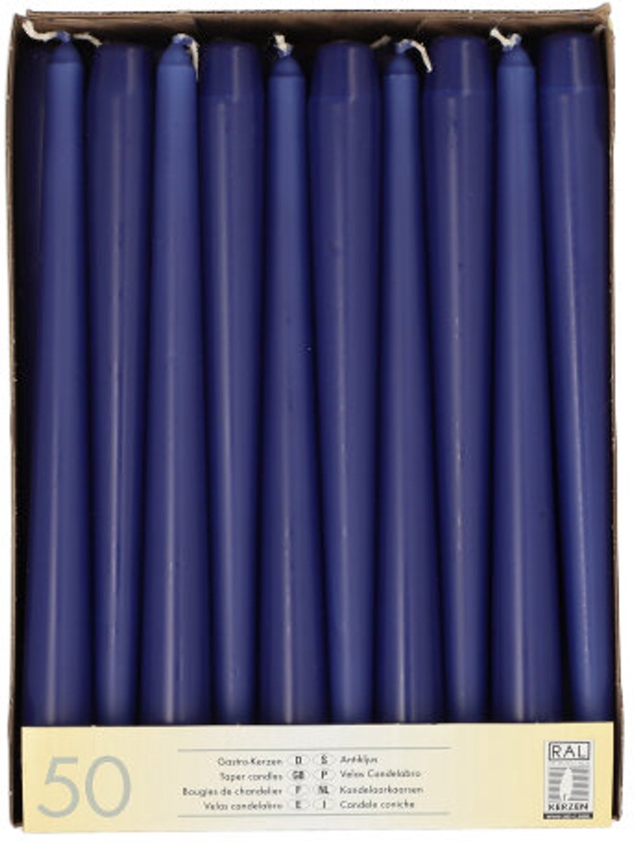 2x 50 Kandelaarkaarsen Ø 22 cm · 25 cm donkerblauw