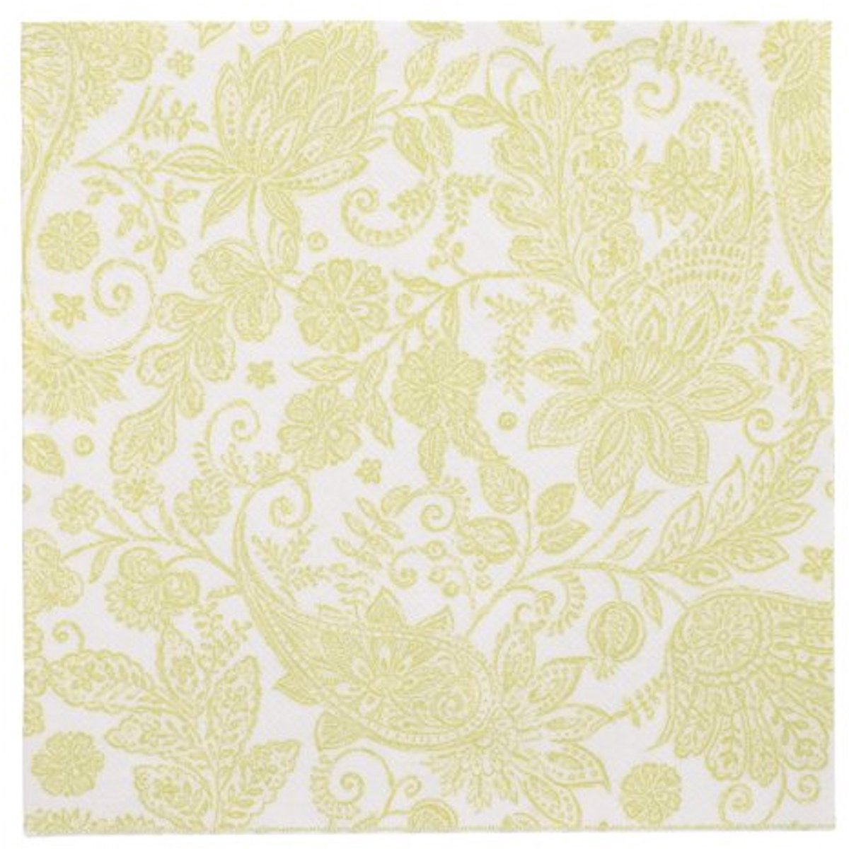 8x 20 Servetten ROYAL Collection 1/4 vouw 40 cm x 40 cm lime Paisley