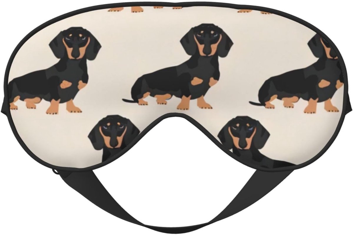 Teckel Hond Oogmasker - Slaap Hulp - Reizen Slapen - Zacht Comfort - 20 x 10 cm
