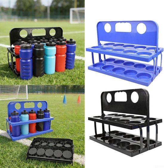 Opvouwbare Bidonhouder - Drankrek Sport - Team Sport Organisatie - 10 Flessen Capaciteit - 44x24x31 cm - Blauw — afbeelding 3